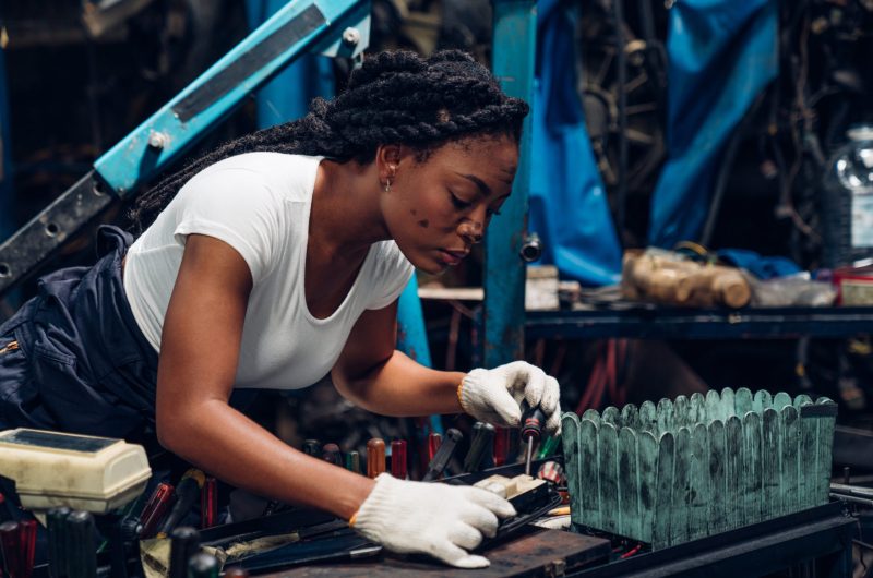 Auto mechanic are repair and maintenance auto engine is problems at car repair shop.