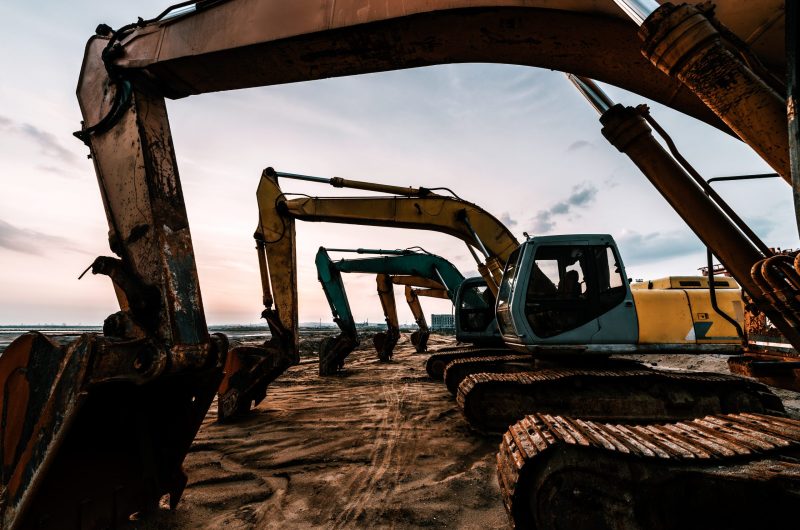Excavator parked at the site